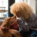 A girl and a dog